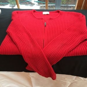 The Limited - Red Crop Cardigan